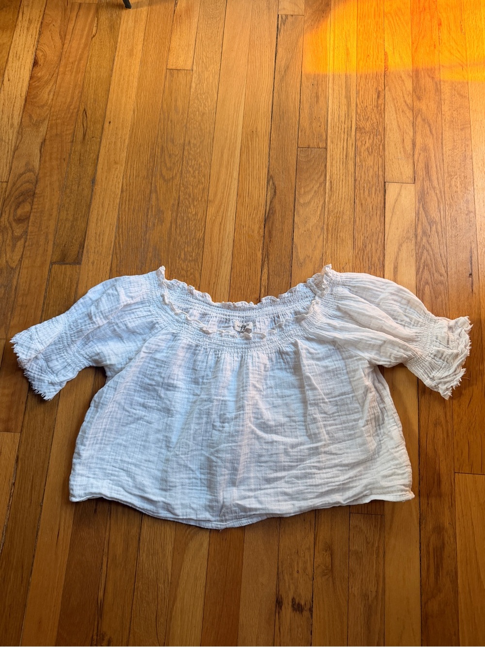 Natural life white off the shoulder shirt